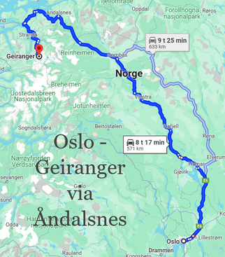 Oslo - Geiranger via Åndalsnes